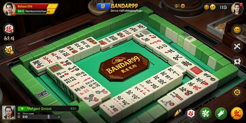 Tampilan menakjubkan gameplay Mahjong di BANDAR99.