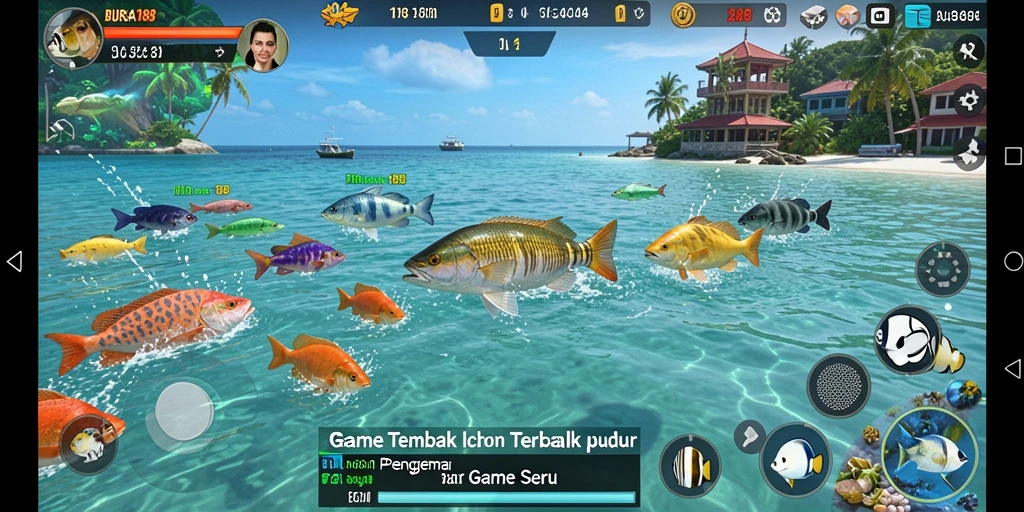 Screenshot BURSA188 menunjukkan gameplay Tembak Ikan yang seru dan menyenangkan.