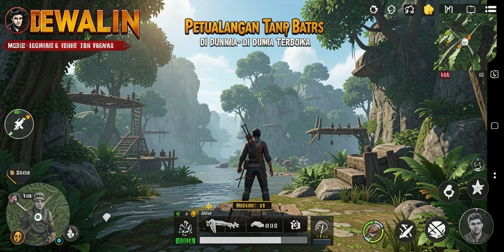 Tampilan dunia terbuka dalam DEWALIN dengan keindahan yang memukau.