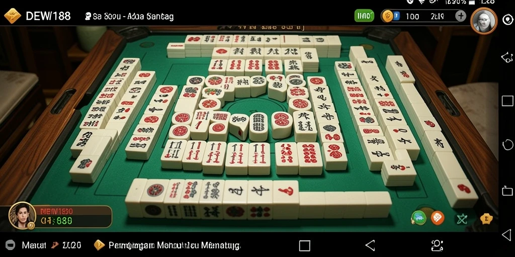 Screenshot gameplay DEWI188 menunjukkan pemain menyusun ubin dalam permainan Mahjong.