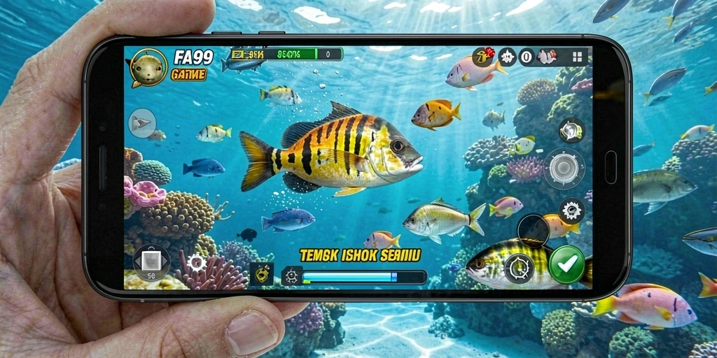 Tampilan gameplay FA99 menampilkan keasyikan menembak ikan.