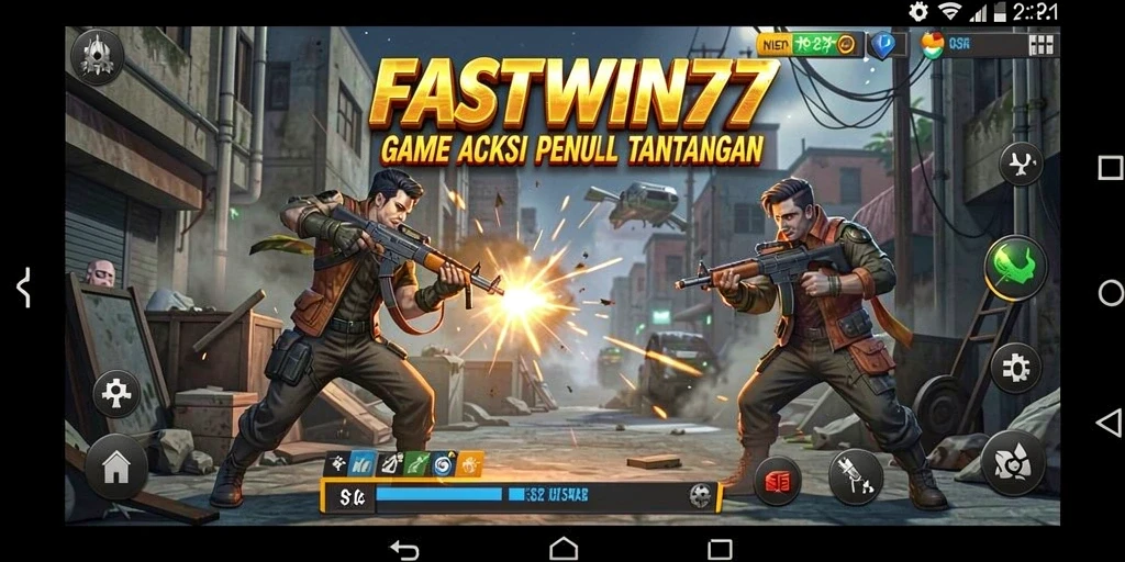Tampilan gameplay seru dalam FASTWIN77, pertarungan aksi mendebarkan.
