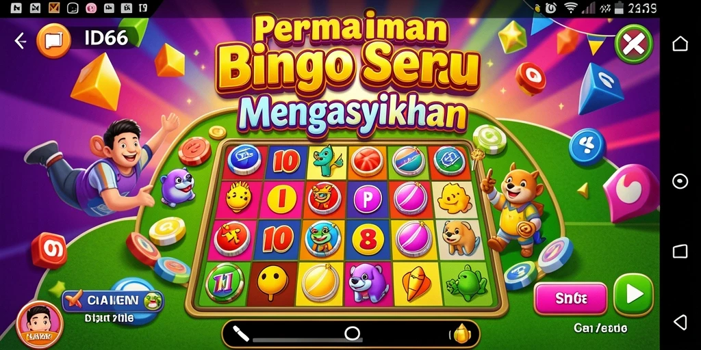 Tampilan gameplay Bingo yang menyenangkan dan interaktif di ID66.