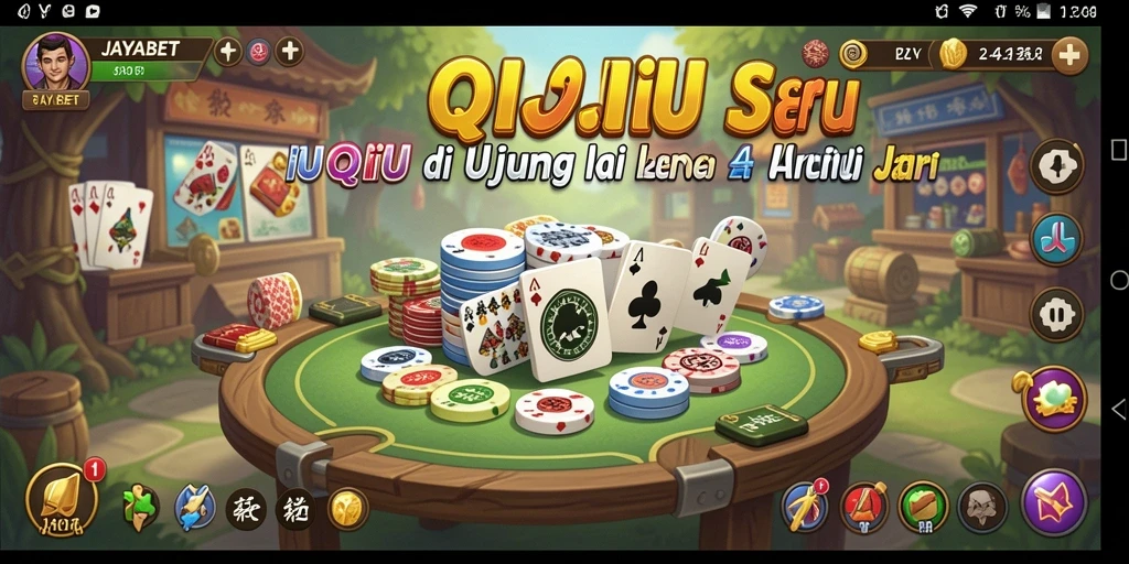 Tampilan gameplay seru dalam permainan QiuQiu JAYABET.