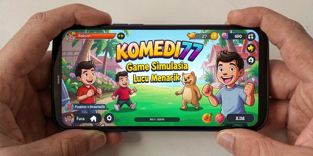 Tampilan menarik dari gameplay lucu dan interaktif di KOMEDI77.