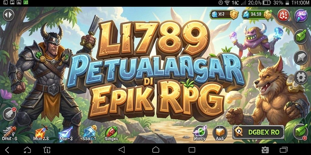 Screenshot LI789 menampilkan aksi pertempuran seru dalam dunia RPG.