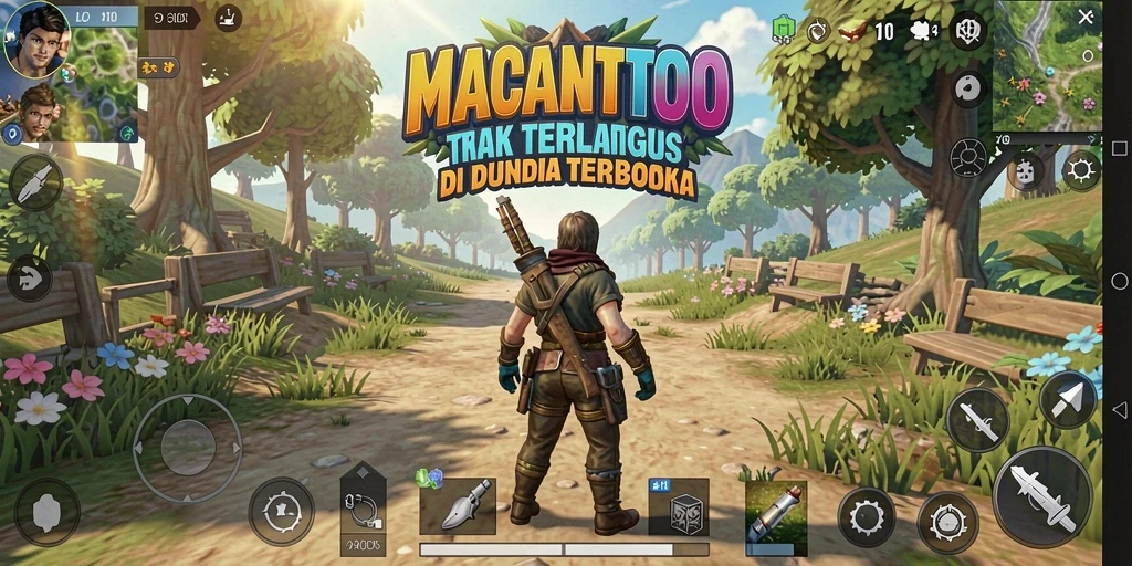 Tangkapan layar gameplay menarik dari dunia terbuka MACANTOTO.