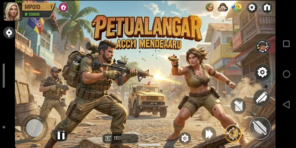 Tampilan gameplay seru dari MPOID dengan adegan aksi mendebarkan.