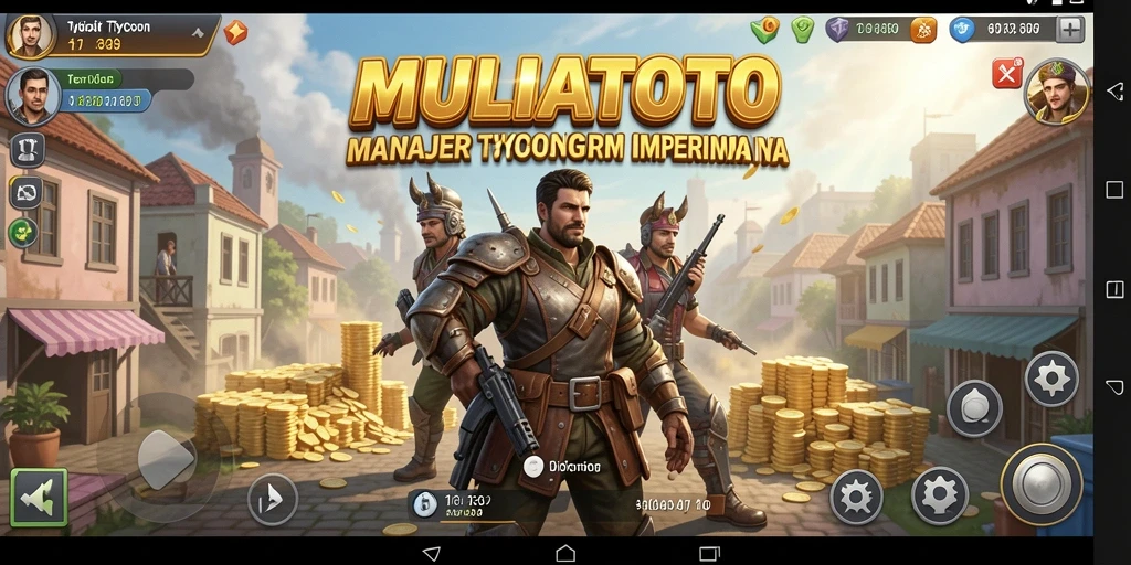 Screenshot gameplay MULIATOTO menunjukkan serunya membangun kerajaan bisnis.