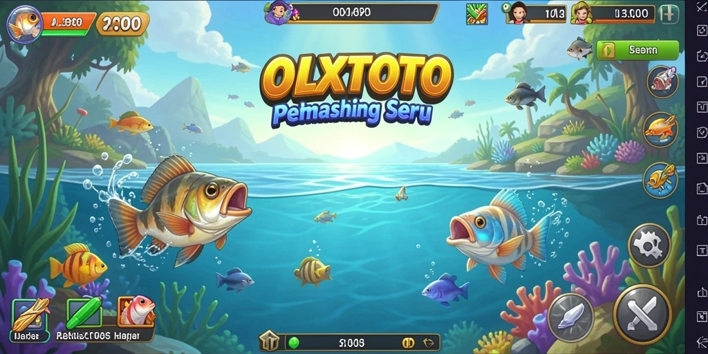 Tangkapan layar permainan OLXTOTO dengan suasana memancing yang realistis.