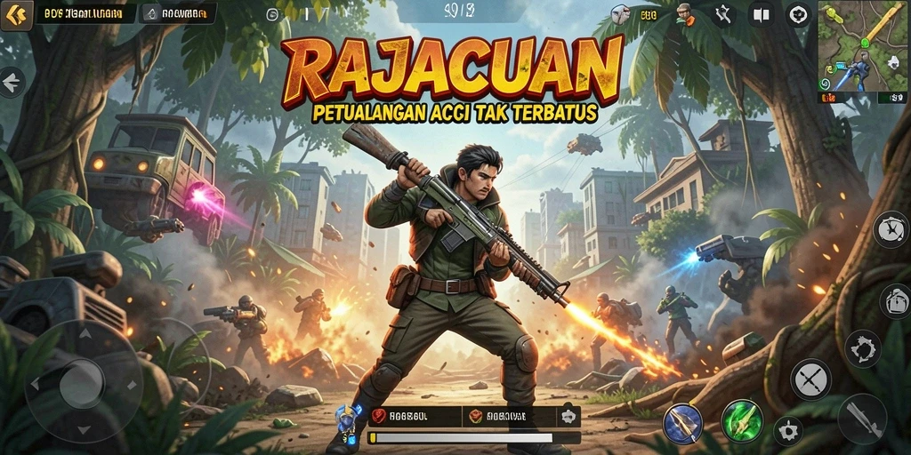 Tampilan gameplay seru dan menegangkan di RAJACUAN.