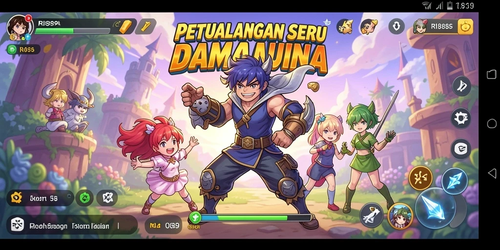 Tampilan gameplay RI889 yang memukau dengan karakter anime yang hidup.