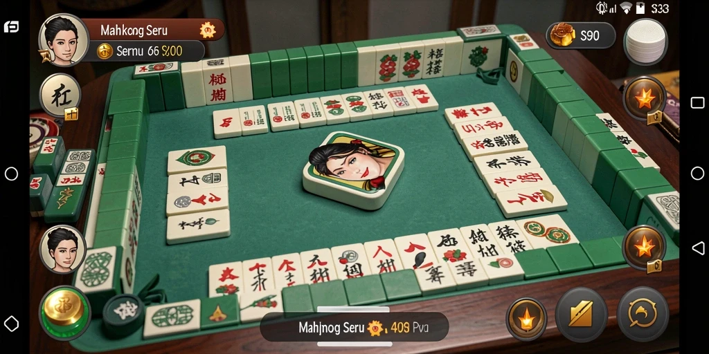Tampilan gameplay S80 saat mencocokkan ubin Mahjong.