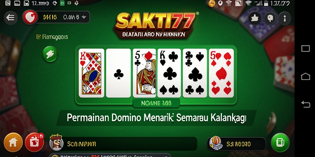 Screenshot utama SAKTI77 menampilkan aksi seru permainan Domino.