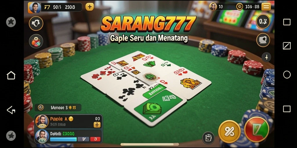 Gameplay seru SARANG777 dalam permainan Gaple.
