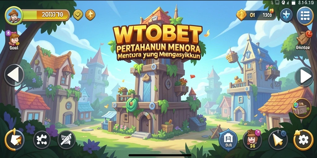 Tampilan seru dari gameplay Tower Defense di WTOBET.